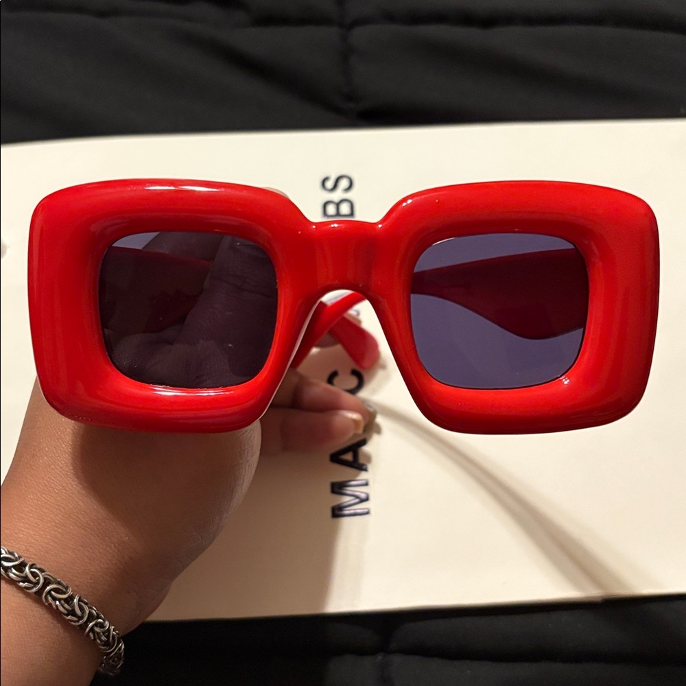 Bold Red Square Sunglasses - Picture 9 of 9